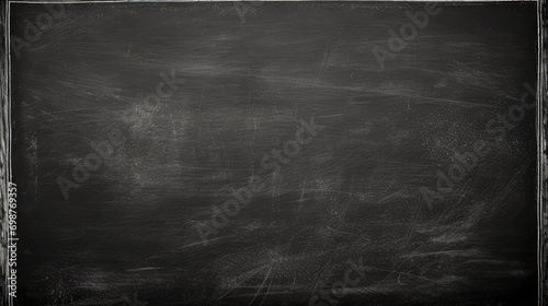 Chalk rubbed out on blackboard background or chalkboard texture. photo