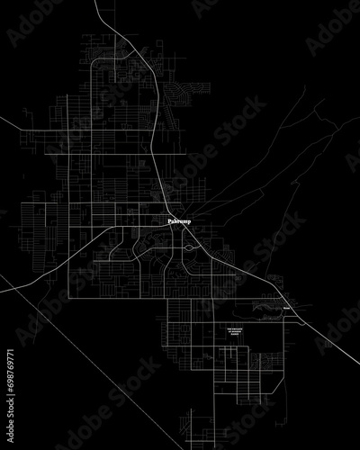 Pahrump Nevada Map, Detailed Dark Map of Pahrump Nevada