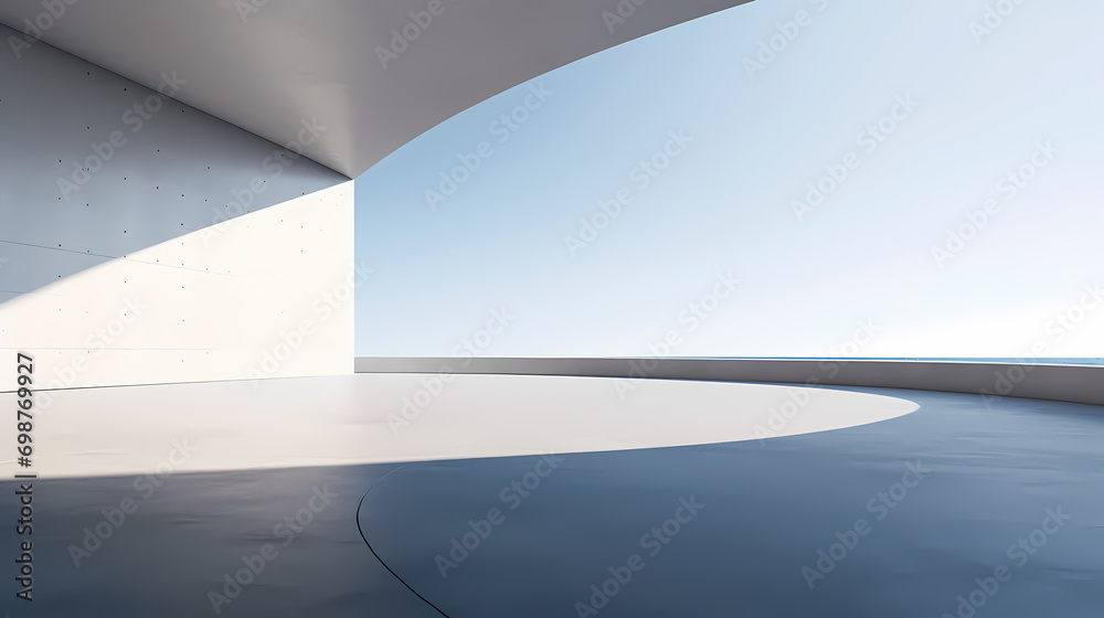 3d render of abstract futuristic architecture with empty concrete floor
3d render of abstract futuristic architecture with empty concrete floor