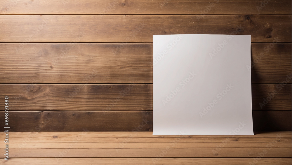 top view blank sheet of paper on wood desk, backdrop with copy space top view blank sheet of paper on wood desk, backdrop with copy space