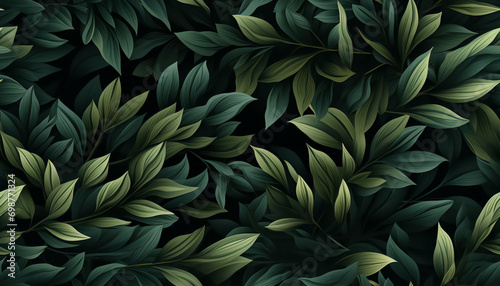 Seamless Pattern green leaves | background leaves