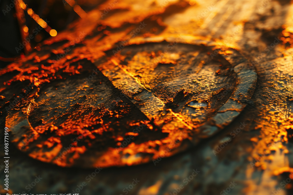 A close up view of a rusty metal surface. This image can be used to depict decay, deterioration, or industrial settings