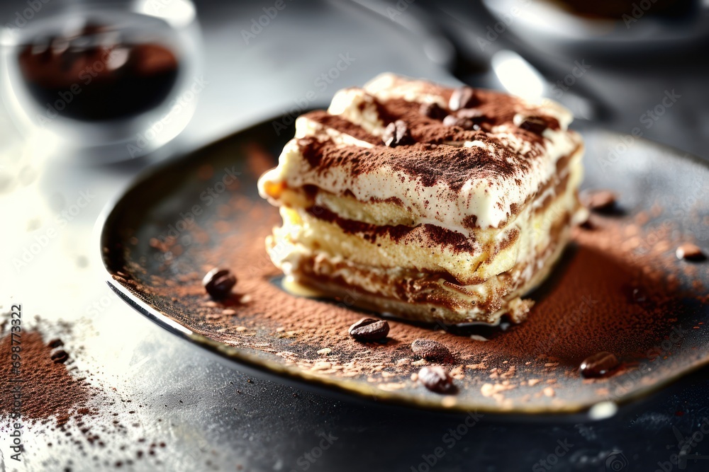Photo of tiramisu dessert. Photographing desserts for restaurant and cafe menus. Food Photography Photo of tiramisu dessert. Photographing desserts for restaurant and cafe menus. Food Photography