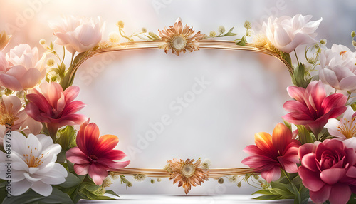Beautiful floral frame for congratulations on Valentine s Day  Mother s Day  wedding card 