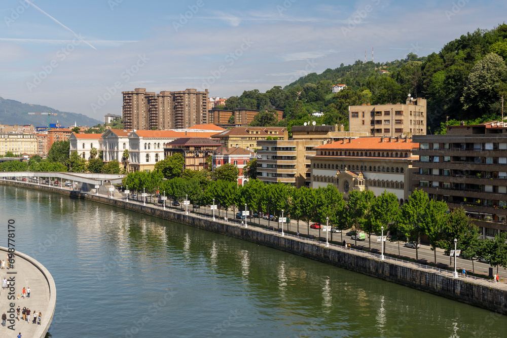 View of the Nervion river crossing the city of Bilbao in the Basque Country. Spain. View of the Nervion river crossing the city of Bilbao in the Basque Country. Spain.