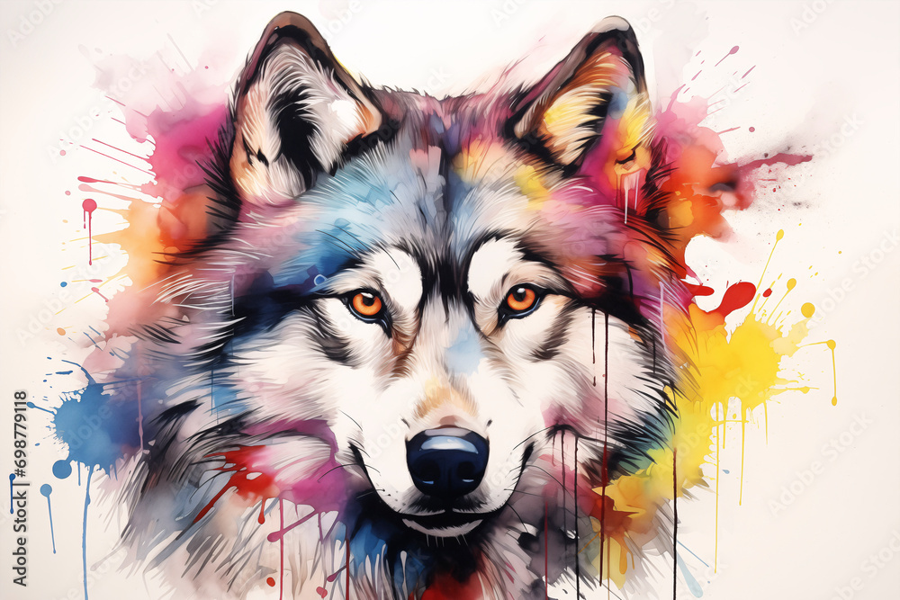 Urban art design. Illustration of a wolf. Creativity in graffiti style painted on walls. Urban art design. Illustration of a wolf. Creativity in graffiti style painted on walls.
