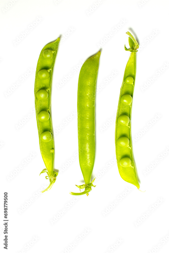 Green peas on white background Green peas on white background