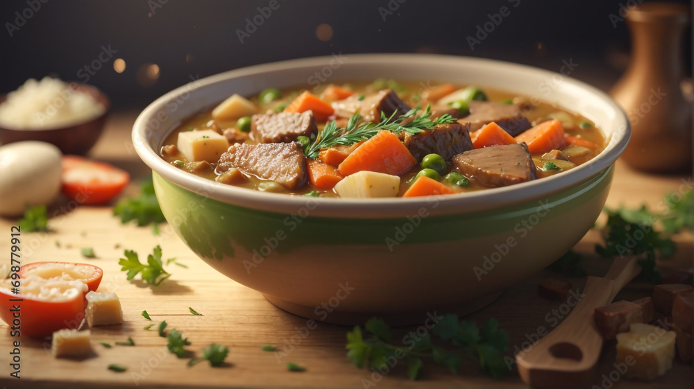 Irresistible Warmth: A Close-up of a Savory and Hearty Irish Stew Irresistible Warmth: A Close-up of a Savory and Hearty Irish Stew