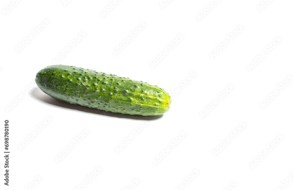 Fresh green cucumber on white background Fresh green cucumber on white background