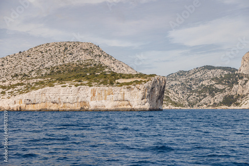 Island in the Mediterranean Sea with high cliffs