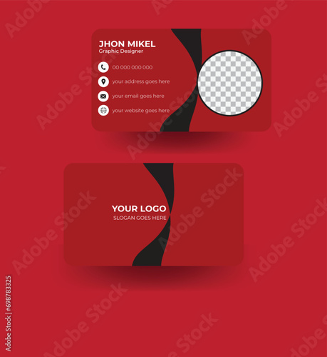 black, red, both side design, business card, creative, design, flyer, graphic, black, landscape, modern, modern design, modern template, red, personal, personal card, round, buisness card,   template