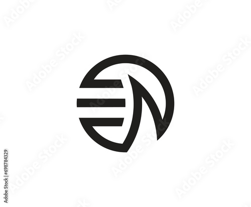 Free Download Minimal elegant monogram art Letter with Circle logo. Outstanding professional trendy awesome artistic NE EN initial based Alphabet icon logo. Premium Business logo White color on black background - GFXLoad