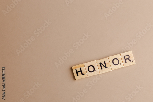 The word "Honor" concept and theme 