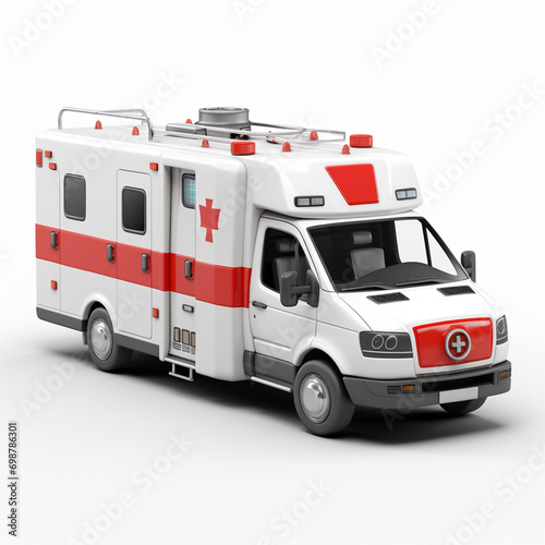 Medical team on the move in an ambulance.