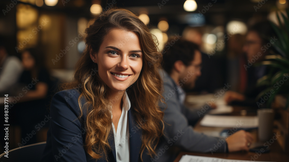 Beautiful girl at a business meeting