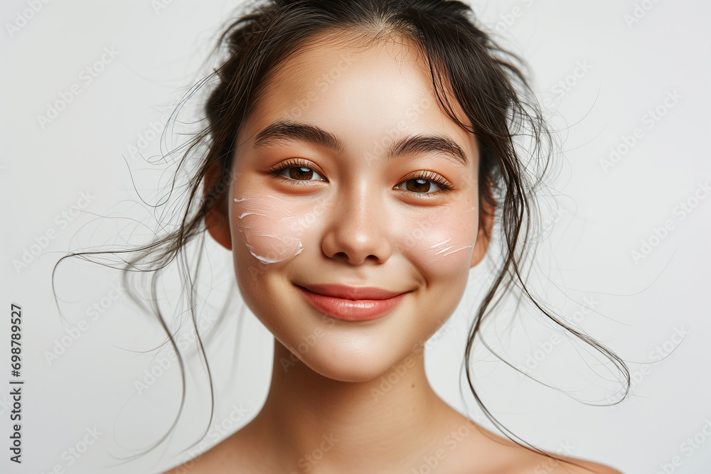 Portrait asian woman fresh skin isolated on white background. Portrait asian woman fresh skin isolated on white background.