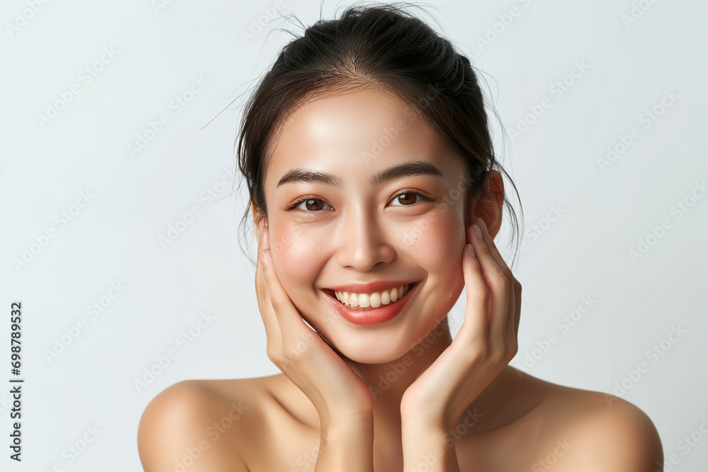 Portrait asian woman fresh skin isolated on white background. Portrait asian woman fresh skin isolated on white background.