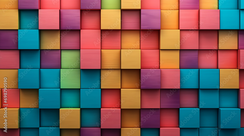 colored wooden blocks, gradient.