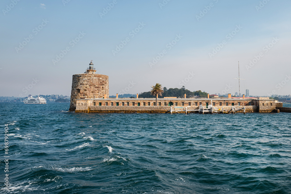 Fort Denison, it were designed by George Barney and built in 1862, actually it is part of the Sydney Harbour National Park, as heritage-listed former penal site, Sydney, Dec 2019.