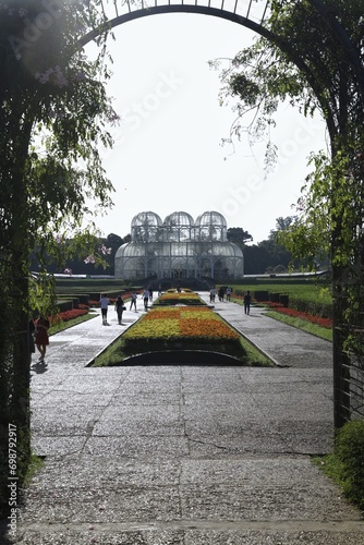 Botanical garden with architectural structure