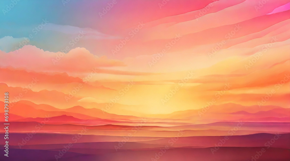 A beautiful aurora color gradation background decorates the sky on your work screen