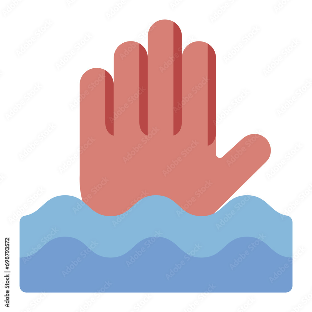 Obraz premium Drowning Help Signaling icon