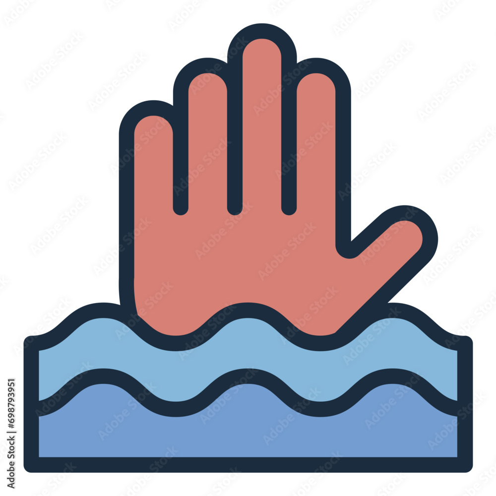 Drowning Help Signaling icon Drowning Help Signaling icon