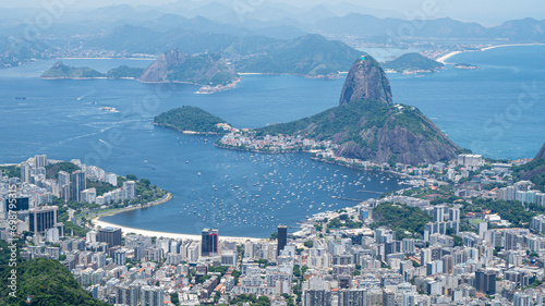 View of Rio de Janeiro and Bread of Sugar Mountain from the Corcovado viewpoint, Rio de Janeiro, Brazil
