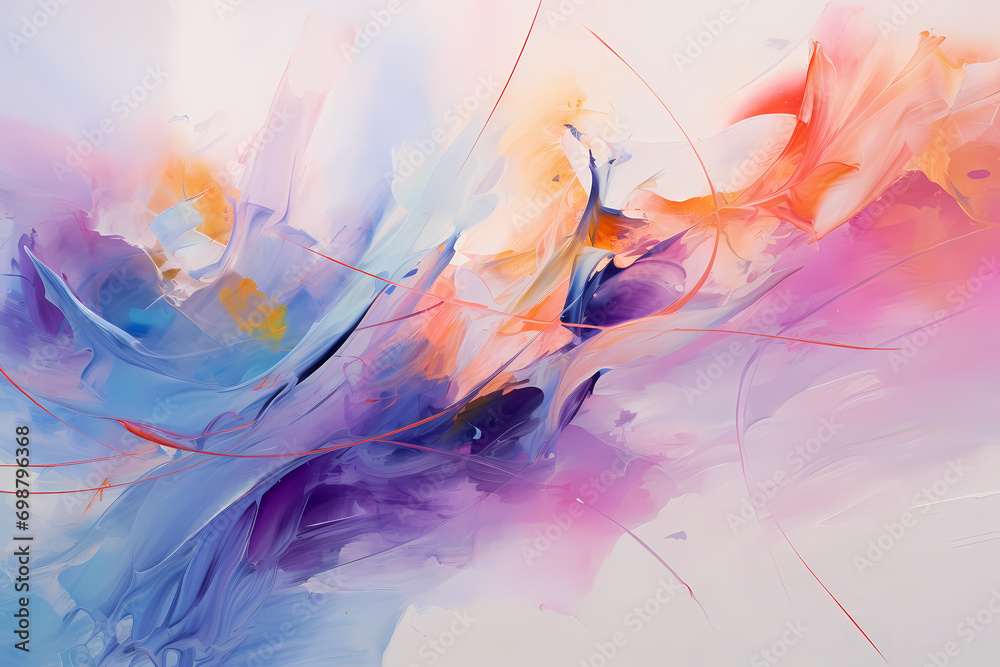 Obraz premium Abstract watercolor painting with modern impressionistic technique, colorful, abstract, generative ai, generative, ai, art, painting, illustration