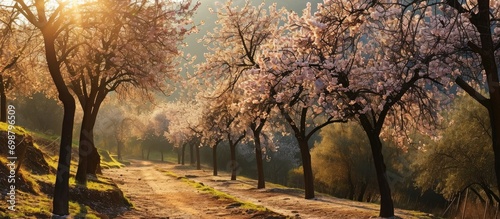 Blossoms emerge in almond and cherry trees with Madrid's arrival of spring. photo