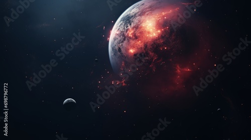 Space background with nebula and planets. Elements of this image furnished by NASA Generative AI