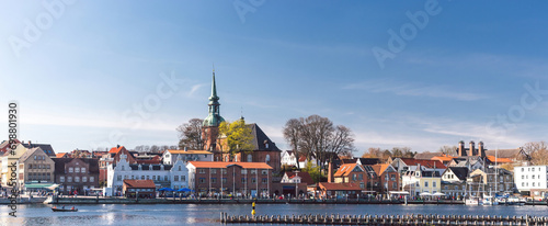 Kappeln, Schleswig-Holstein, Germany. Wide panorama of the town cityscape photo