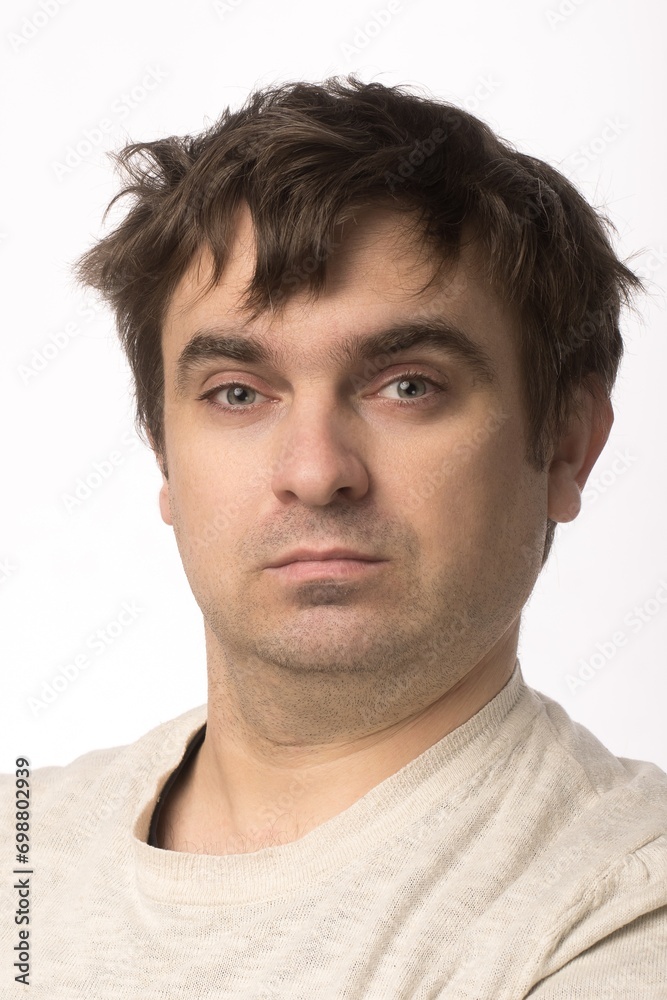 close-up portrait of a man of Slavic appearance. close-up portrait of a man of Slavic appearance.