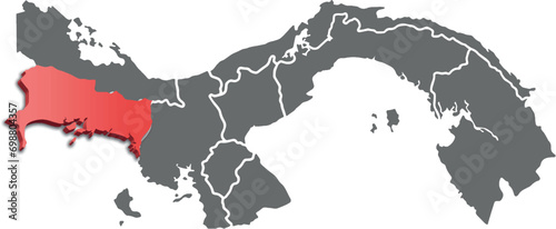 CHIRIQUÍ province of PANAMA 3d isometric map