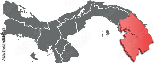 DARIÉN province of PANAMA 3d isometric map