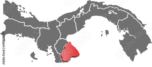 LOS SANTOS province of PANAMA 3d isometric map
