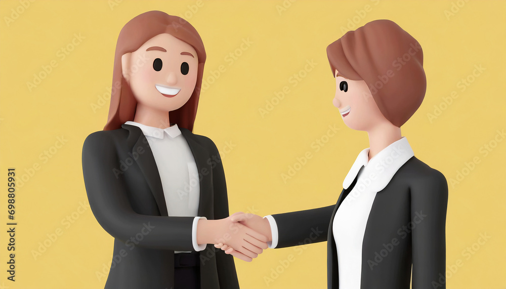 Fototapeta premium The bank's Mortgage Officers shake hands with customers to congratulate them after signing a housing investment loan agreement