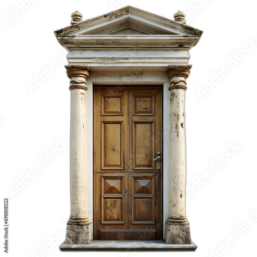 door and door frame isolated on transparent or white background, png 