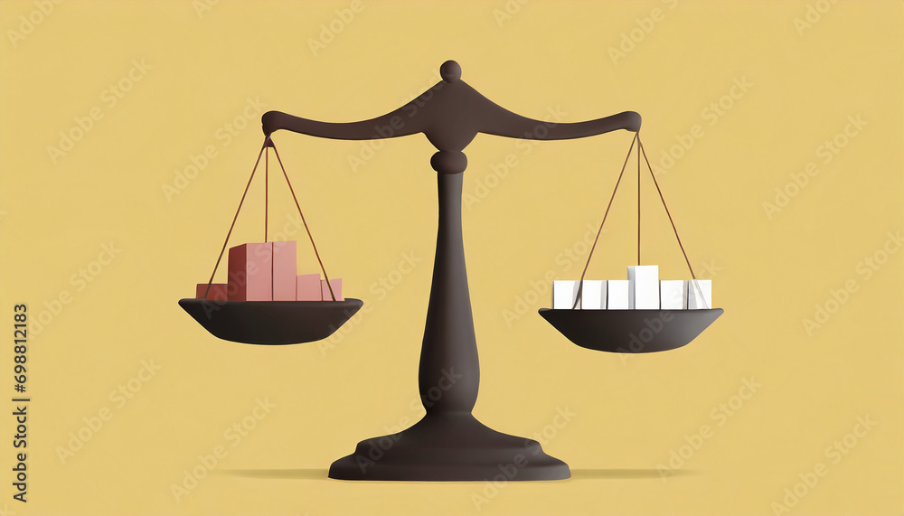 Wealth inequality and poverty concept. Scales show income differences and gap between rich and poor. Flat vector illustration. Wealth inequality and poverty concept. Scales show income differences and gap between rich and poor. Flat vector illustration.