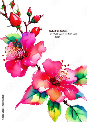 Template for designing a greeting or invitation card, booklet or poster for interior design.