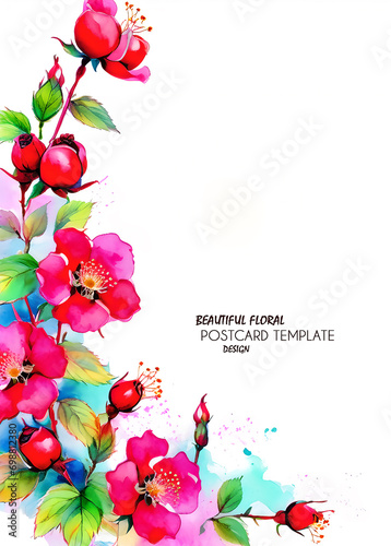 Template for designing a greeting or invitation card, booklet or poster for interior design.