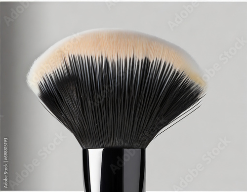 Professional makeup brush closeup isolated on white background.