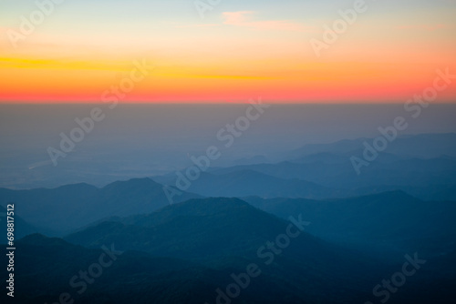 beautiful morning landscape Pha Hua Sing Viewpoint, Phu Thap Buek, Phetchabun Province, Thailand.. © nopporn