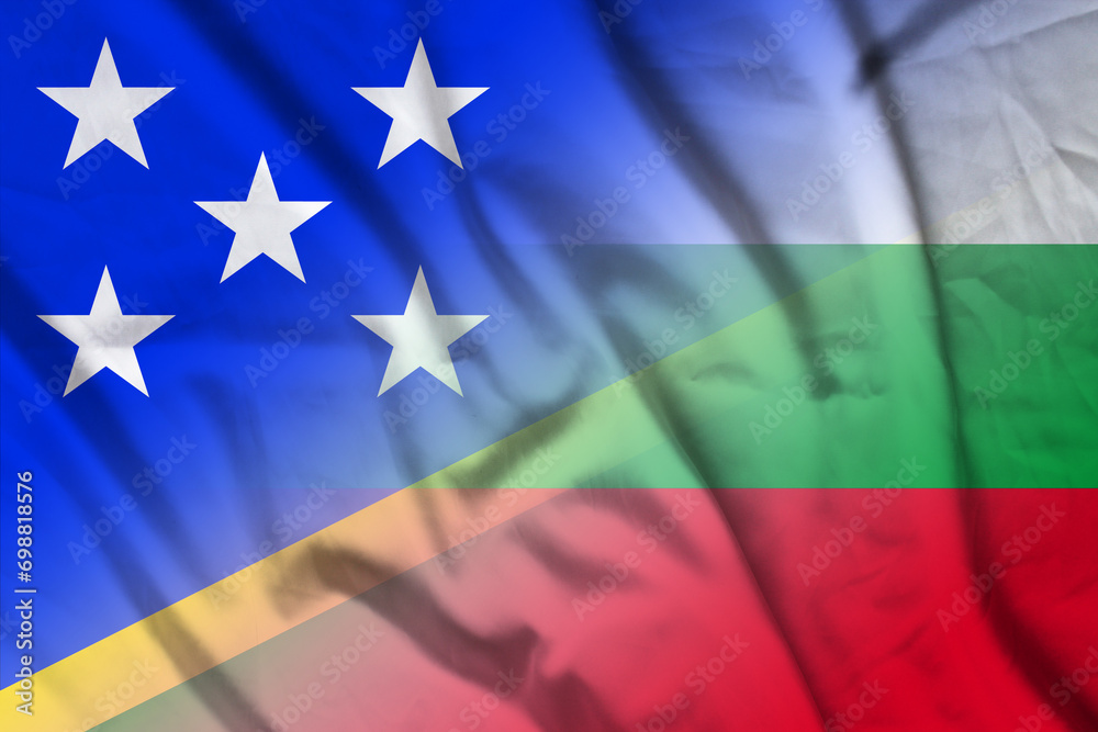 Fototapeta premium Solomon Islands and Bulgaria official flag international negotiation BGR SLB