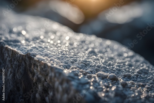Close-up of a Textured Stone Surface, Explore the textures and patterns on the surface of a natural stone, background image, generative AI
