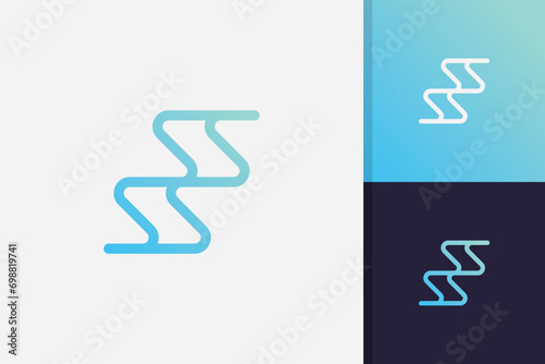 abstract logo with spiral helix shape logo design icon template