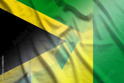 Jamaica and Saint Vincent and the Grenadines state flag transborder negotiation VCT JAM photo