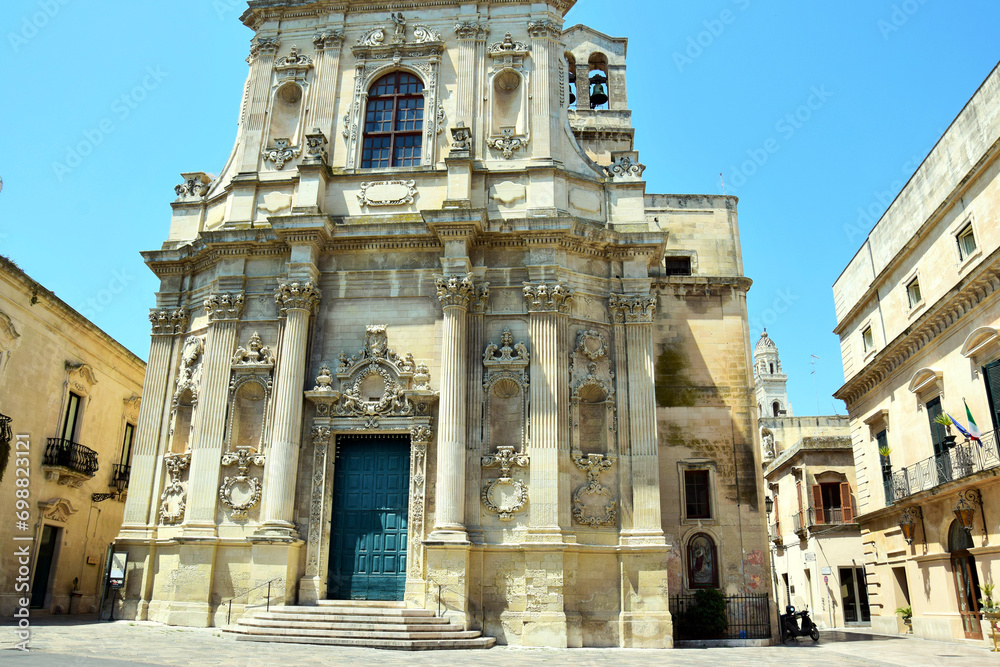 Church in baroque style in Lecce , Italy