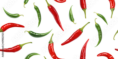 Red hot chili peppers collection isolated on transparent background