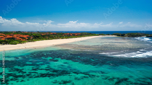 Fototapeta Naklejka Na Ścianę i Meble -  Aerial view of Nusa Dua Beach in Bali